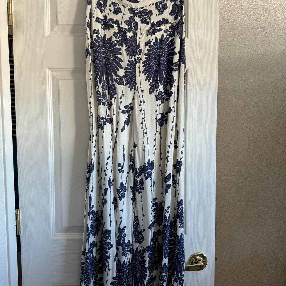 Free People Wide Leg Printed Trousers